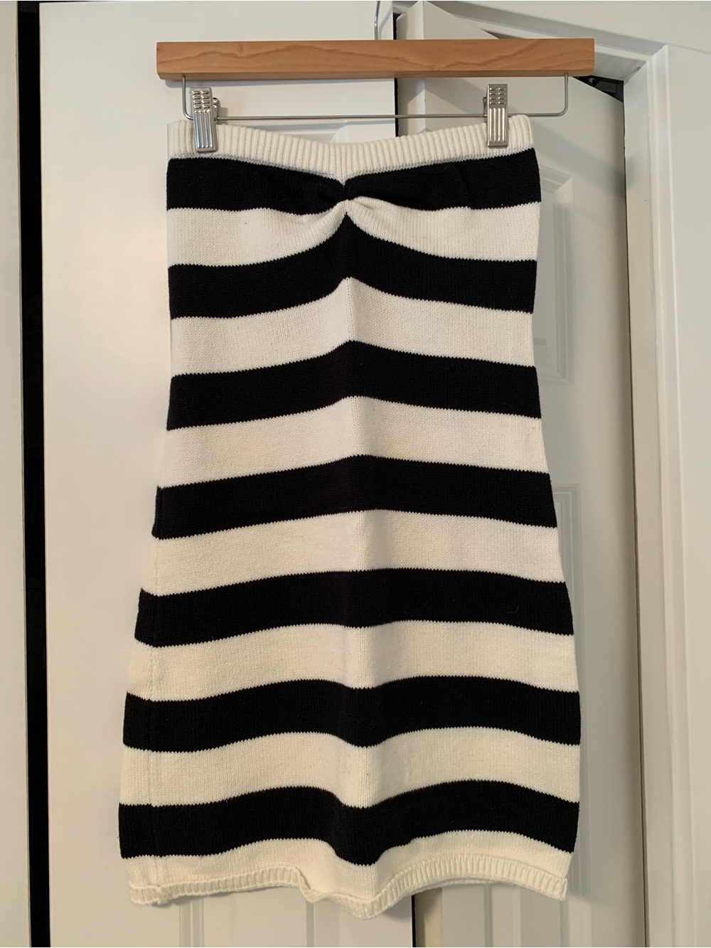 Striped Black and White Sweater Dress